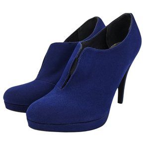 Style & Co Cobalt Blue Faux Suede Heeled Platform Booties - Size 8.5